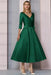 Green Half Sleeves Satin Wedding Guest Dress Ankle Length Mother of the Bride Dress - Prom Dresses
