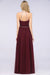Bridelily Chic Burgundy Halter Long Backless Bridesmaid Dress with Beadings