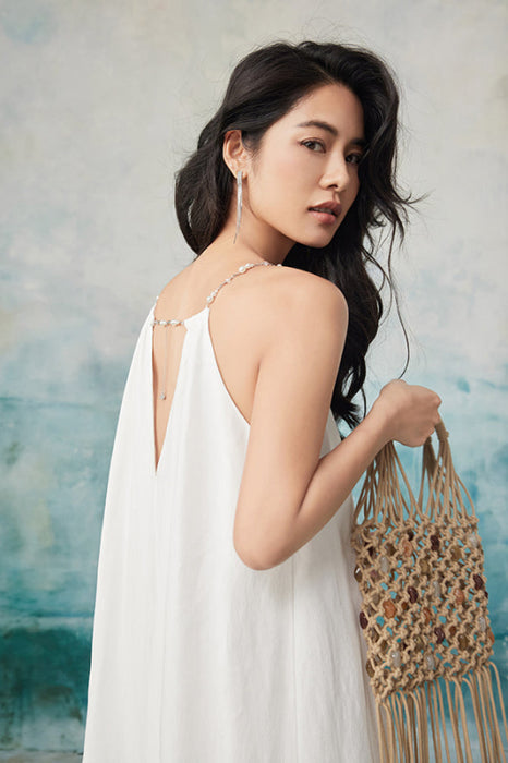 Halter Casual Summer Holiday Wear Ankle Length Floral Lace Dress - Dresses