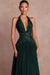 Halter Aline Evening Dress Glitter Chiffon Prom Dress with Sequins