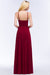 Bridelily Burgundy Spaghetti Straps Long Bridesmaid Dress with Beading Sash