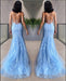 Halter Mermaid Prom Dress in Sky Blue