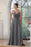 Halter Prom Dress with High Slit Sleeveless Pleated Glitter V-neck Party Dress with Pocket - Prom Dresses