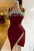 Halter Ruffles Satin Tight Short Homecoming Dress with Beadings Burgundy
