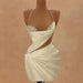 Champagne Halter Satin Short Homecoming Dress Beadings Sheath Prom Dress with Lace