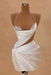 White Halter Satin Short Homecoming Dress Beadings Sheath Prom Dress with Lace