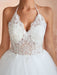 Wedding Dress 2021 Ball Gown Halter Sleeveless Floor Length Lace Tulle Bridal Gowns With Train