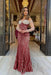 Heavy Sweetheart Mermaid Prom Dress Long Sleeves Strapless with Beadings