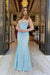 Heavy Sweetheart Mermaid Prom Dress Long Sleeves Strapless with Beadings