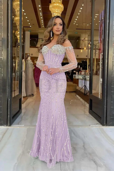 Sweetheart Prom Dress with Long Sleeves On Sale-Bridelily Sweetheart Prom Dress with Long Sleeves On Sale-Bridelily