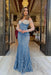 Heavy Sweetheart Mermaid Prom Dress Long Sleeves Strapless with Beadings
