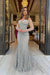 Heavy Sweetheart Mermaid Prom Dress Long Sleeves Strapless with Beadings
