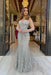 Heavy Sweetheart Mermaid Prom Dress Long Sleeves Strapless with Beadings