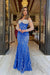 Heavy Sweetheart Mermaid Prom Dress Long Sleeves Strapless with Beadings