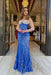 Heavy Sweetheart Mermaid Prom Dress Long Sleeves Strapless with Beadings