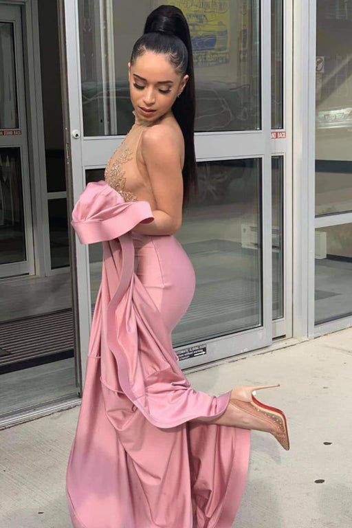 HIgh Collar Pretty Sleeveless Open Back Mermaid Dresses - Prom Dresses