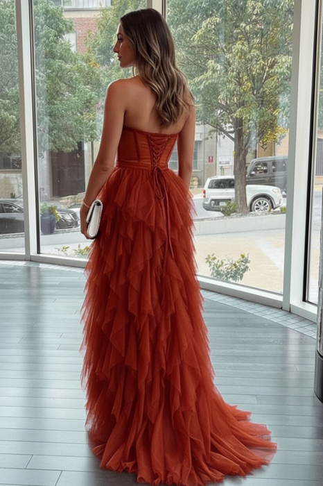 slim fit dress slacks LEYLANI Layered Tulle Sweetheart Boned Corset A-Line Prom & School Formal  Dress main image 0