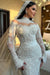 High Neck Empire Lace Mermaid Wedding Gown With Long Sleeves