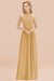 Bridelily Gorgeous High-Neck Halter Backless Bridesmaid Dress Dusty Rose Chiffon Maid of Honor Dress