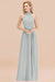 Bridelily Gorgeous High-Neck Halter Backless Bridesmaid Dress Dusty Rose Chiffon Maid of Honor Dress