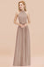 Bridelily Gorgeous High-Neck Halter Backless Bridesmaid Dress Dusty Rose Chiffon Maid of Honor Dress