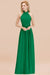 Bridelily Gorgeous High-Neck Halter Backless Bridesmaid Dress Dusty Rose Chiffon Maid of Honor Dress