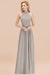 Bridelily Gorgeous High-Neck Halter Backless Bridesmaid Dress Dusty Rose Chiffon Maid of Honor Dress