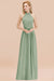 Bridelily Gorgeous High-Neck Halter Backless Bridesmaid Dress Dusty Rose Chiffon Maid of Honor Dress