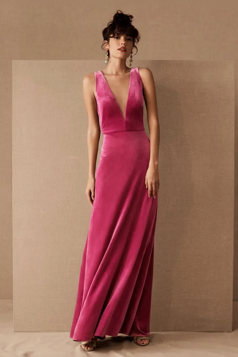 Velour Dress - Hot Pink