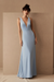 Velour Evening Dress - Ice Blue
