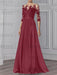 Cinnamon Rose illusion lace bodice chiffon mother of the bride a-line dress