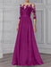 Orchid illusion lace bodice chiffon mother of the bride a-line dress