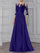 Regency illusion lace bodice chiffon mother of the bride a-line dress