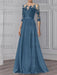 Stormy illusion lace bodice chiffon mother of the bride a-line dress