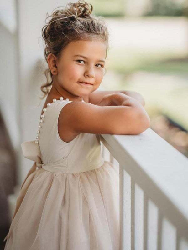 Ivory Ankle-Length Flower Girl Dresses Princess -Bridelily