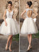 Ivory Backless Lace Applique Tulle Sequins Wedding Dress  misshow