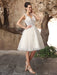 Ivory Backless Lace Applique Tulle Sequins Wedding Dress  misshow