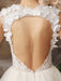 Ivory Backless Lace Applique Tulle Sequins Wedding Dress  misshow