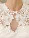 Ivory Ball Gown Jewel Neck Bow Floor-Length Satin Bridal Wedding Gown  misshow