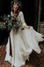 Ivory Chiffon Rustic Cheap 3/4 Sleeves Two Piece Wedding Dress - Wedding Dresses