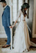 Ivory Chiffon Rustic Cheap 3/4 Sleeves Two Piece Wedding Dress - Wedding Dresses