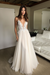 Ivory Deep V-neck Spaghetti Straps Lace Appliqued Beach Wedding Dress - Wedding Dresses