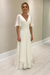 Ivory Elegant Half Sleeves V-neck Aline Wedding Guest Dress Chiffon Mother of the Bride Dress - Prom Dresses