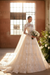 Ivory Elegant High Neck Long Sleeves A-Line Appliques Lace Wedding Dress
