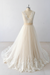 Ivory Elegant V-neck Lace Tulle A-line Wedding Dress