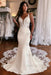 Mermaid Wedding Dress with Lace Appliques & Cathedral Train