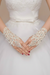 Short Fingerless Crystal Red Lace Wedding Gloves | Bridelily - Ivory - wedding gloves