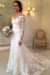 Ivory Long Sleeves Off the Shoulder Mermaid Lace Beach Wedding Dress - Wedding Dresses