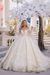 Ivory Gorgeous Tulle Aline Wedding Dress Off-the-Shoulder with Long Sleeves