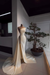 Ivory Pearl Strapless Prom Dress with Long Slit